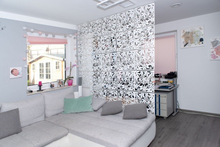 Wohnzimmer mit Homeofficeecke Einfamilienhaus Horst