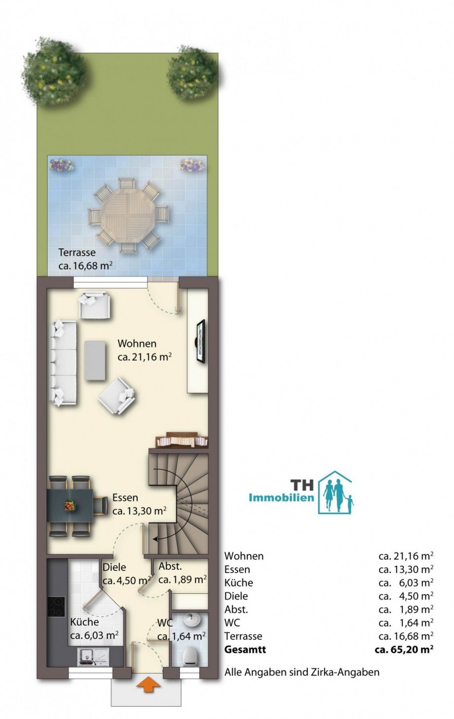 Grundriss Erdgeschoss Reihenmittelhaus Barmstedt