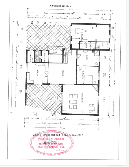Erdgeschoss- Grundriss Einfamilienhaus Brunsb�ttel