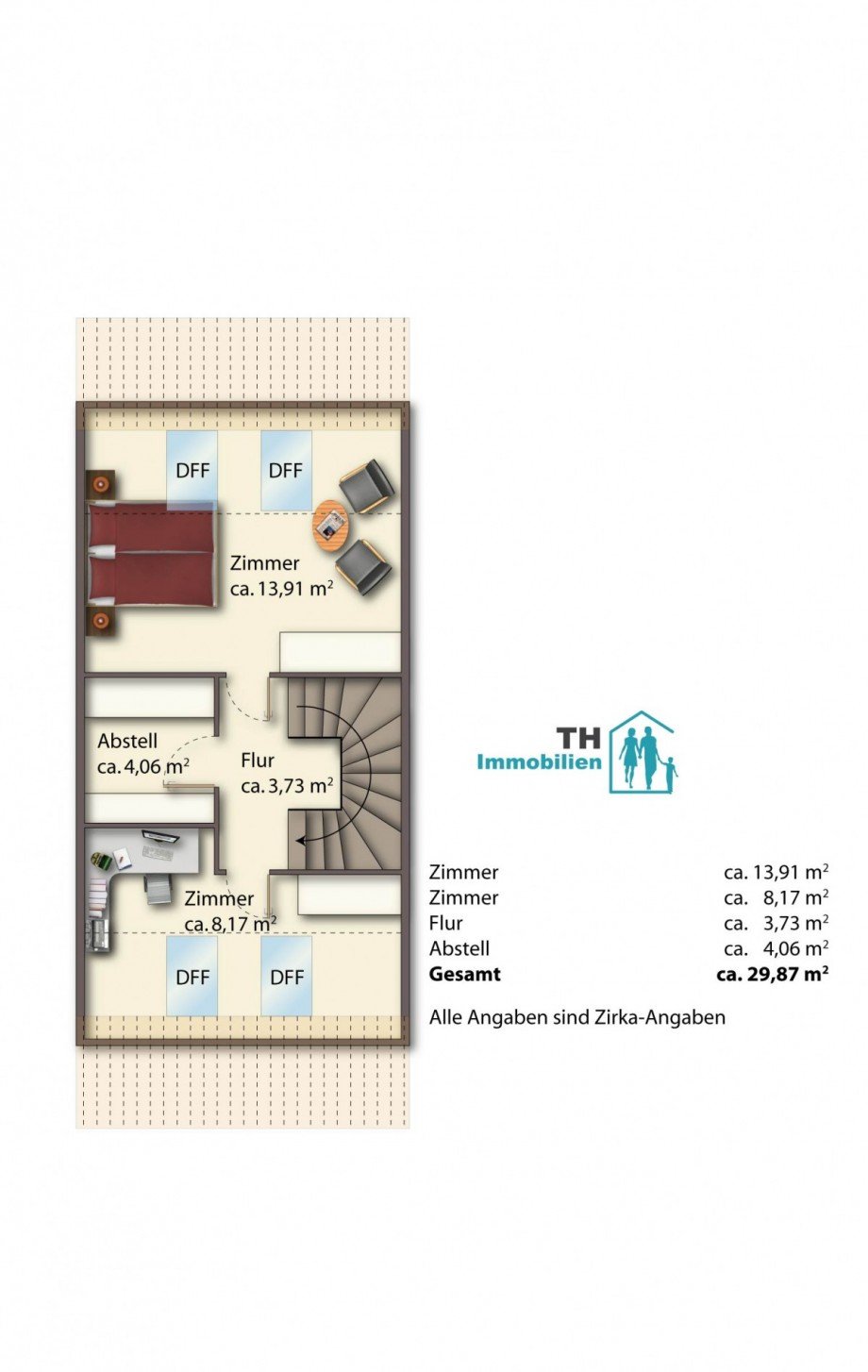 Grundriss Dachgeschoss Reihenmittelhaus Barmstedt